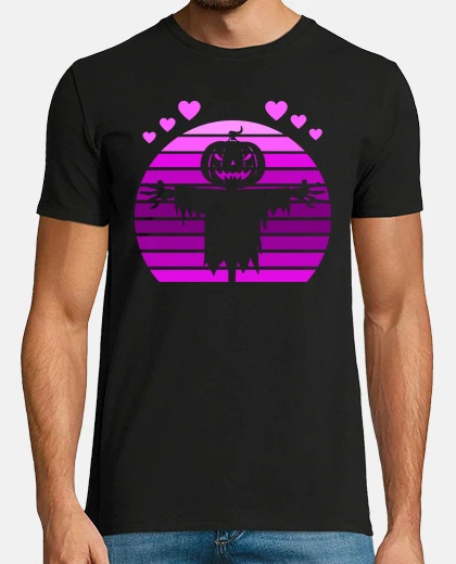 T-shirt baci viola spaventapasseri di halloween