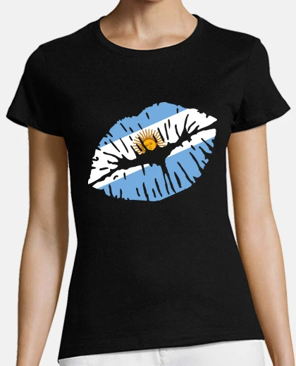 T-shirt bacio della bandiera argentina