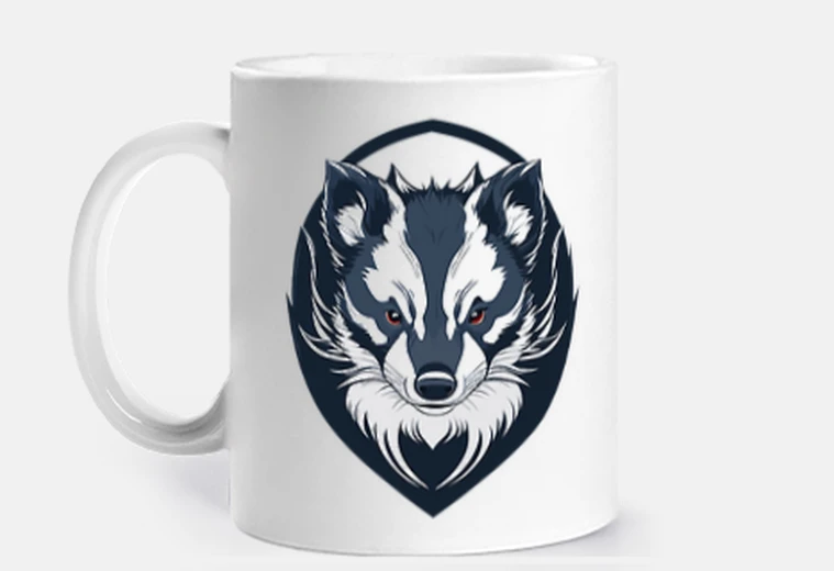Cup Badger Illustration