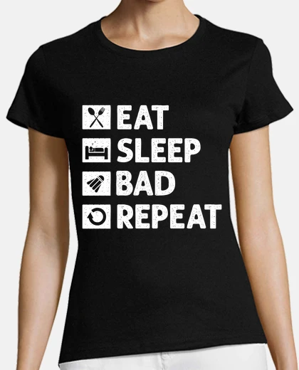 T-shirt Badminton Eat Sleep Repeat Funny
