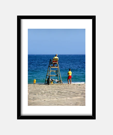 Quadro bagnini si affacciano sul mediterraneo