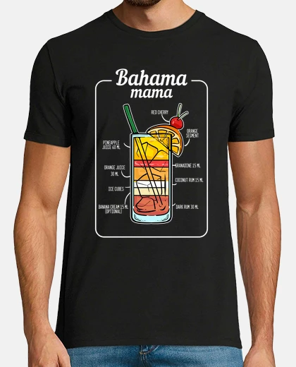T-shirt Bahama Mama Cocktail Bar Drinks Barkeeper Mixology