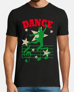 Bailarin bailando en partitura musical