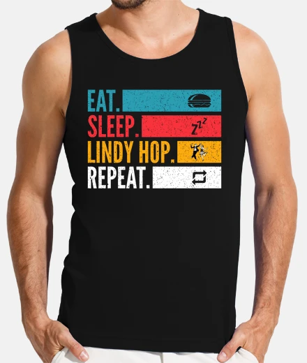 Camiseta bailarines de swing comer dormir lindy 