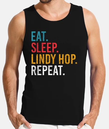 Camiseta bailarines de swing comer dormir lindy 