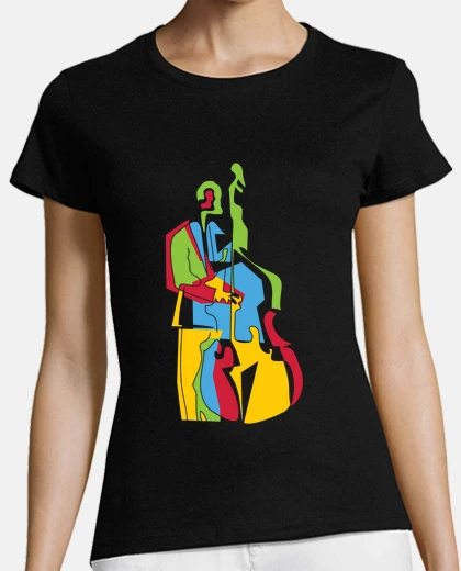 Playera bajista colorido estilo pop art