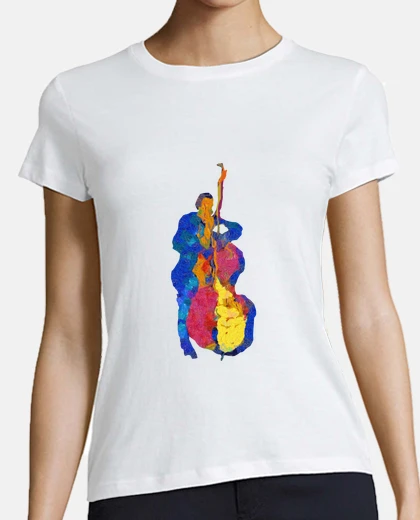 Playera bajista de jazz moderno multicolor