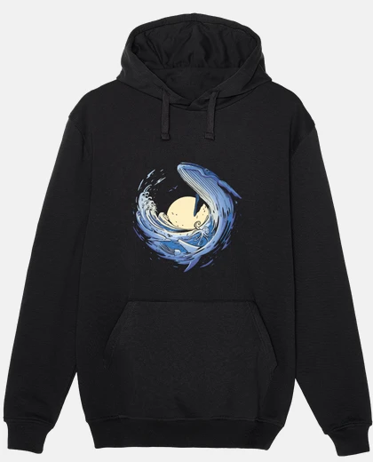 Sweat Baleine , poulpe , méduse , clair de lune, 