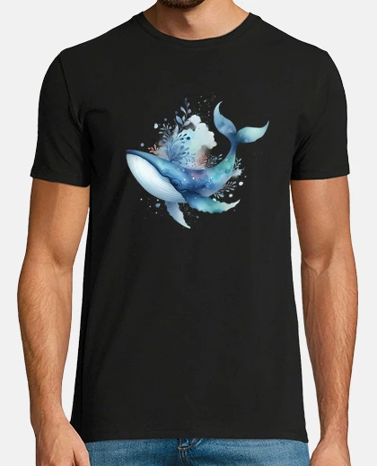 Tee-shirt baleine fleurs