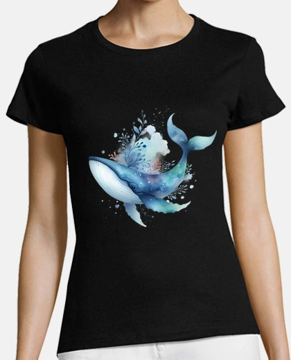 Tee-shirt baleine fleurs