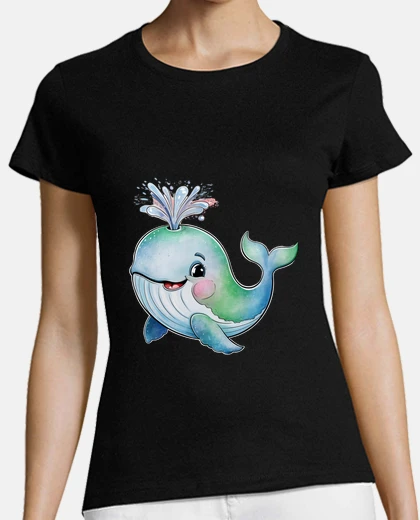 T-shirt balena blu kawaii
