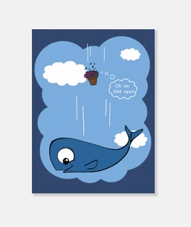 Ballena y petunias lienzo