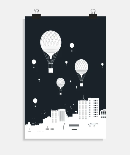 Poster ballloons and the city