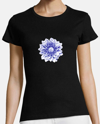 Tee-shirt ballpoint blue dahlia