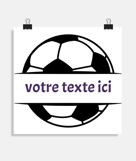 balón de fútbol para personalizar el cartel de fútbol del club, cartel de estudio para sala de estar