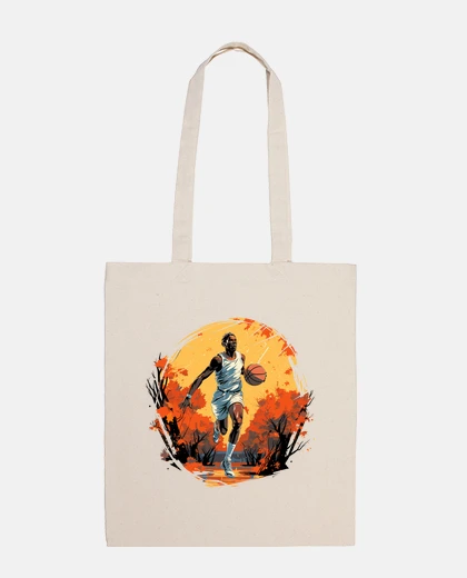 Bolsa baloncesto al atardecer de otoño