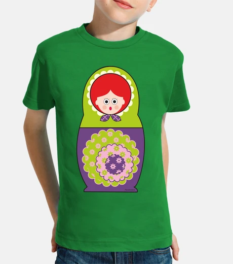 Abbigliamento bambola russa e verde violeta