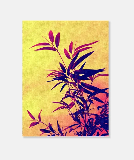 Wall bamboo sunset