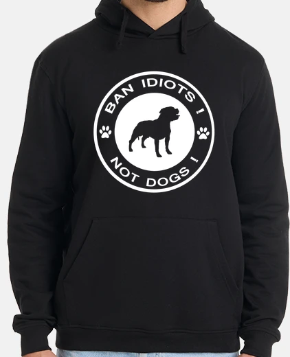 Hoodie Ban Idiots Not Dogs (White)