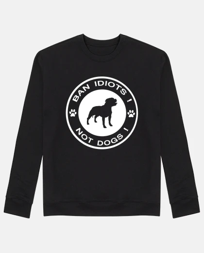 Hoodie Ban Idiots Not Dogs (White)