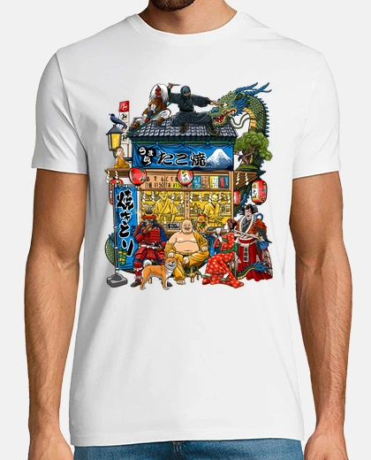 T-shirt bancarella di cibo giapponese