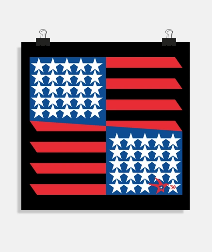 Póster bandera americana 50 stars v2 cor