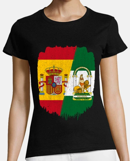 Playera Bandera de España y de Andalucía Española y Andaluza