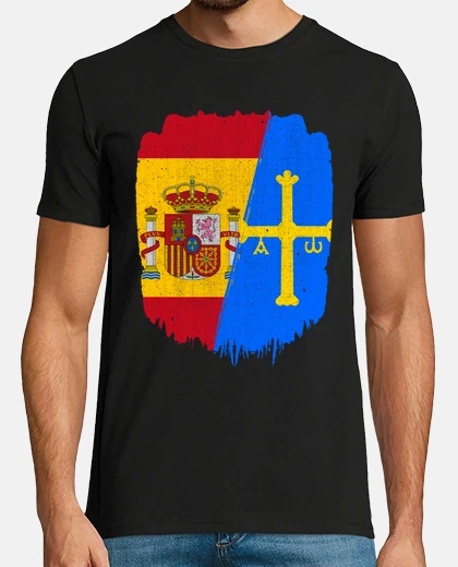 Camiseta Bandera de España y de Asturias Español y Asturiano