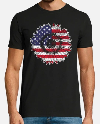 Camiseta bandera de estados unidos girasol laTostadora