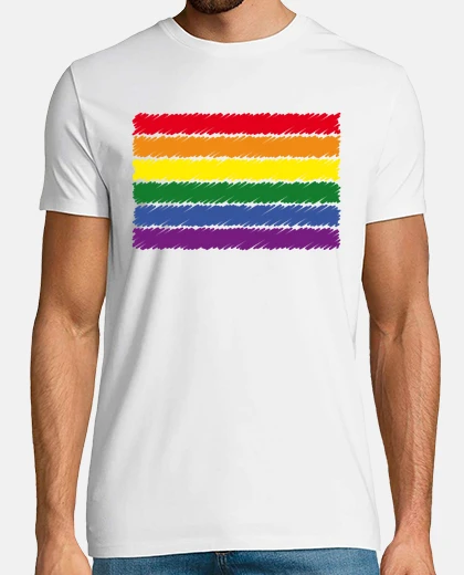 Camiseta bandera del arco iris - garabato - 6er