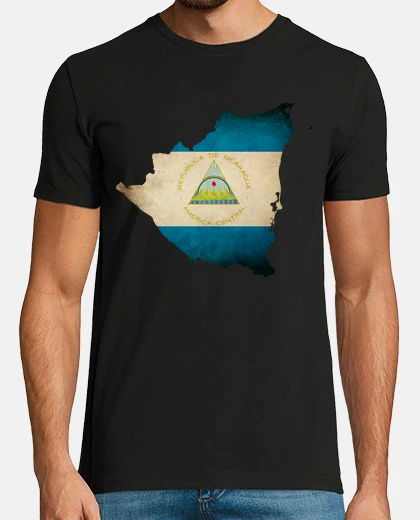 Camiseta bandera del mapa de nicaragua