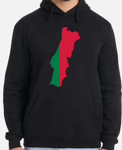 Sudadera bandera del mapa de portugal