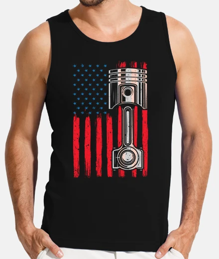 T-shirt bandiera americana del pistone