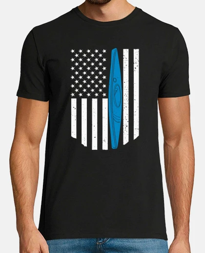T-shirt bandiera americana kayak regalo patriottico kayak