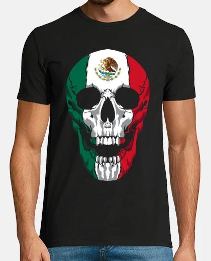 T-shirt bandiera del messico teschio messicano radici del messico