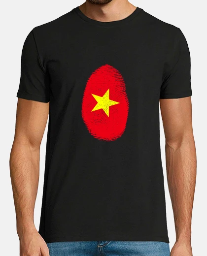 T-shirt bandiera dell39impronta digitale del vi