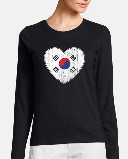 T-shirt bandiera della corea del sud cuore d39a