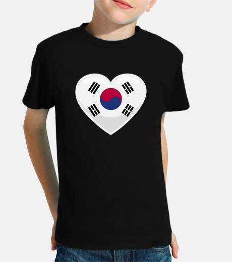 Abbigliamento bandiera della corea del sud in un cuor