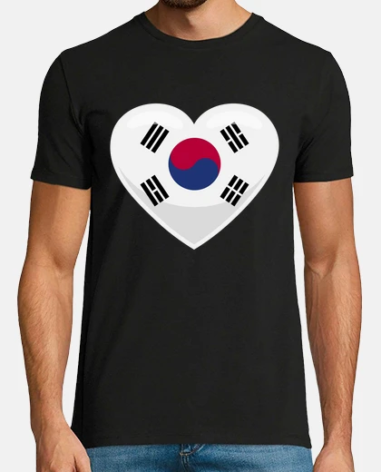 T-shirt bandiera della corea del sud in un cuor