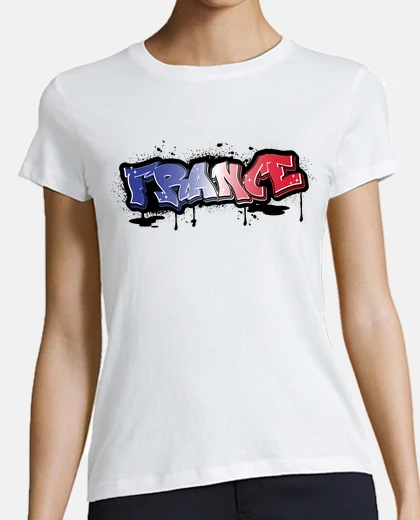 T-shirt bandiera della francia grafico street art hip-hop jo theater