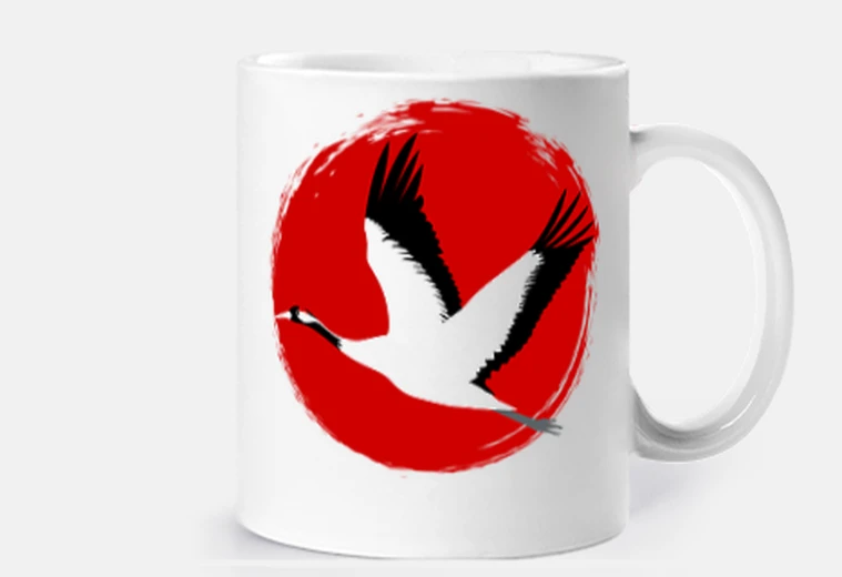 Tazza bandiera della gru giapponese