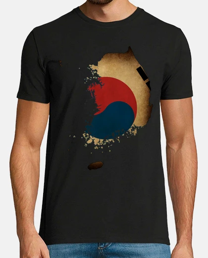 T-shirt bandiera della mappa della corea del su