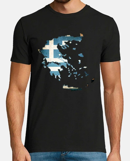 T-shirt bandiera della mappa della grecia