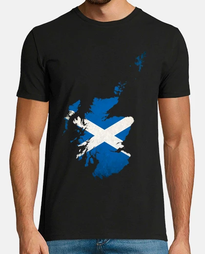 T-shirt bandiera della mappa della scozia