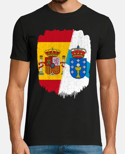 T-shirt bandiera della spagna e della galizia spagnola e galiziana