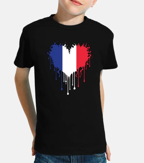 Abbigliamento bandiera francese francia cuore che sco
