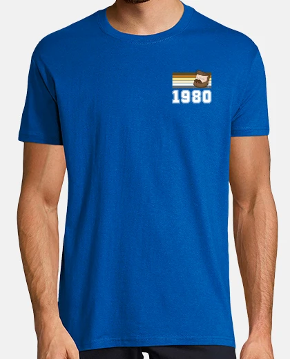 T-shirt bandiera orso 1980 castagna