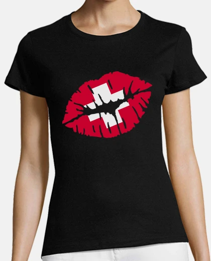 T-shirt bandiera svizzera bacio
