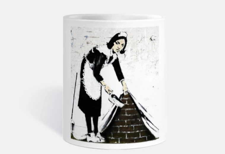 Cup banksy maid in london