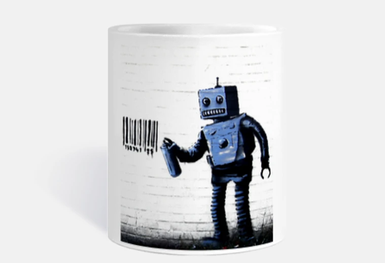 Cup bansky robot